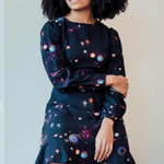 Vestido Sugarhill Juliette Black Colourful Universe - ECRU