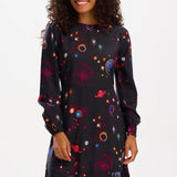 Vestido Sugarhill Juliette Black Colourful Universe - ECRU