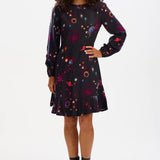 Vestido Sugarhill Juliette Black Colourful Universe - ECRU