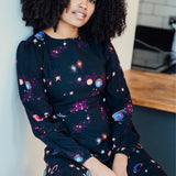 Vestido Sugarhill Juliette Black Colourful Universe - ECRU