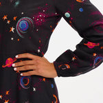 Vestido Sugarhill Juliette Black Colourful Universe - ECRU