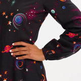 Vestido Sugarhill Juliette Black Colourful Universe - ECRU