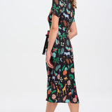 Vestido Sugarhill Lauretta Camisero Black Tropical Safari - ECRU