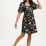 Vestido Sugarhill Lilou Black Tropical Safari - ECRU