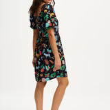 Vestido Sugarhill Lilou Black Tropical Safari - ECRU