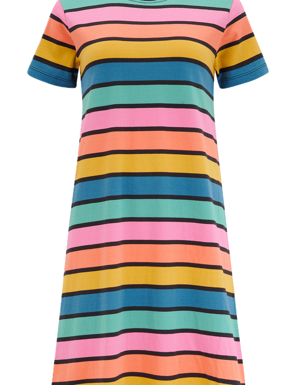 Vestido Sugarhill Sia de Punto Multi Beach Hut Stripes - ECRU