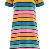 Vestido Sugarhill Sia de Punto Multi Beach Hut Stripes - ECRU