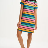 Vestido Sugarhill Sia de Punto Multi Beach Hut Stripes - ECRU