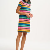 Vestido Sugarhill Sia de Punto Multi Beach Hut Stripes - ECRU