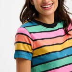 Vestido Sugarhill Sia de Punto Multi Beach Hut Stripes - ECRU