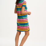 Vestido Sugarhill Sia de Punto Multi Beach Hut Stripes - ECRU