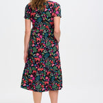 Vestido Sugarhill Unna Midi de Punto Smock Black Tigers & Toucans - ECRU