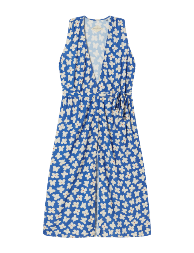 Vestido Thinking Mu Azul Small Butterfly Amapola - ECRU