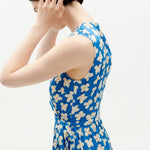 Vestido Thinking Mu Azul Small Butterfly Amapola - ECRU