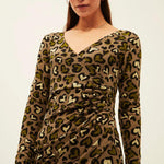 Vestido Xantik Grey Love Animal Print - ECRU