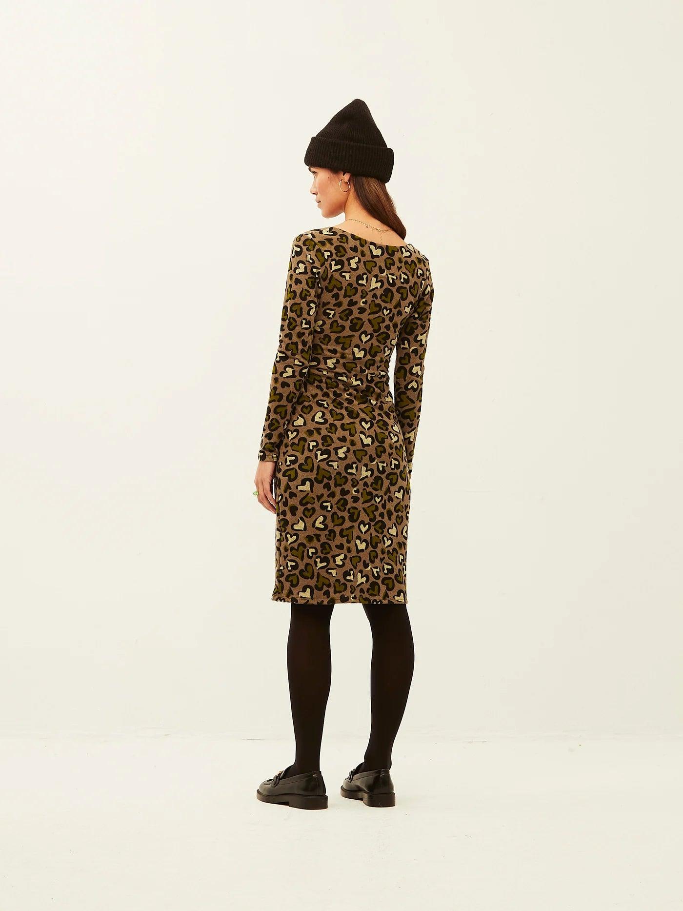 Vestido Xantik Grey Love Animal Print - ECRU