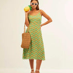 Vestido Xantik Lazo Espalda Green Pineapple - ECRU