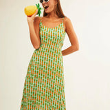 Vestido Xantik Lazo Espalda Green Pineapple - ECRU