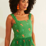 Vestido Xantik Tirante Ancho Green Citrus - ECRU