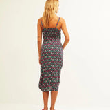 Vestido Xantik Tirantes con Botones Navy Mystic Foliage - ECRU