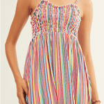 Vestido Xantik Tirantes Nido de Abeja Rainbow - ECRU