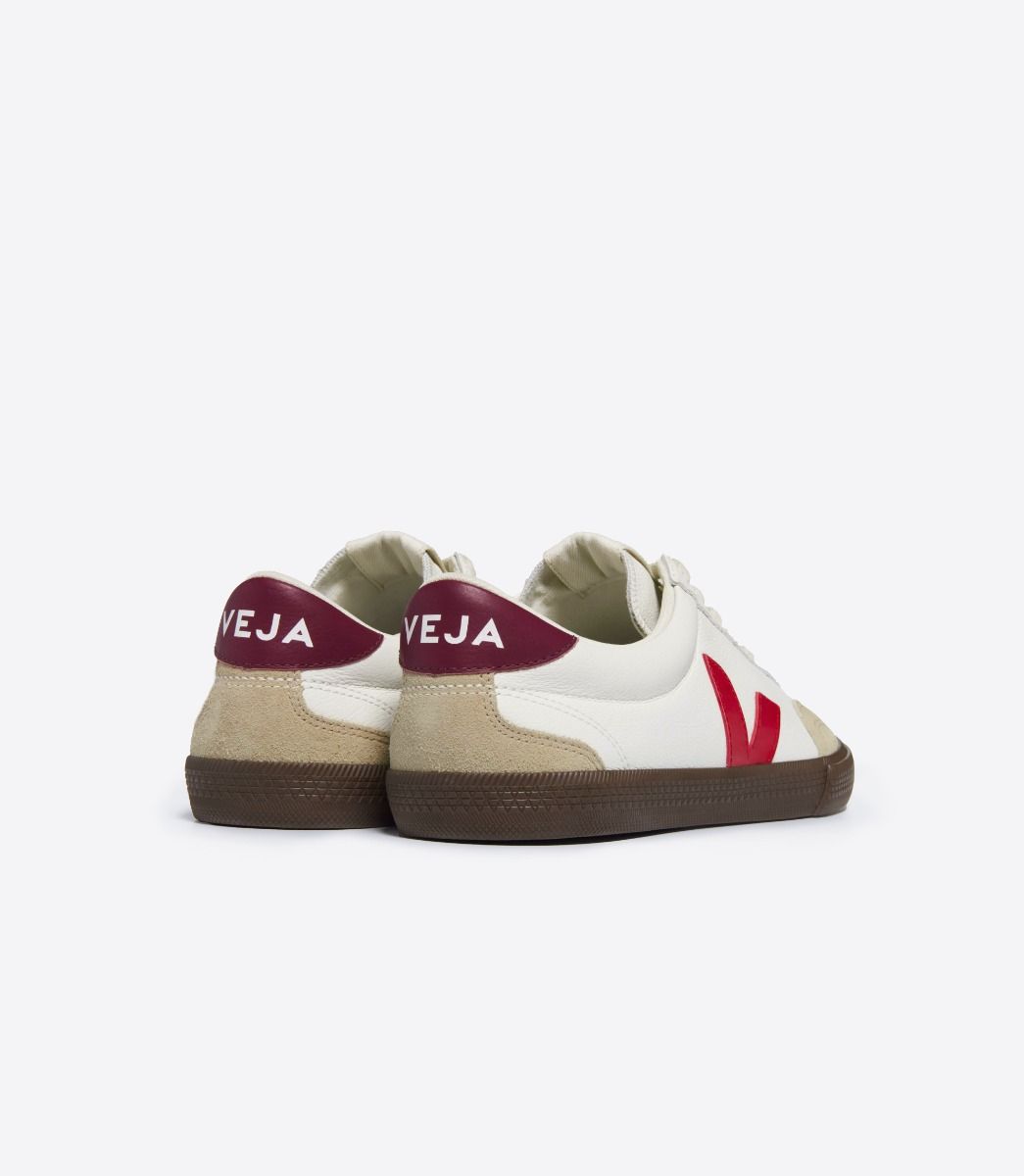 Veja Volley Leder Weiße Pekin Bark Schuhe