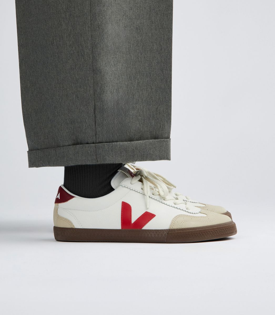 Veja Volley Leather White Pekin Bark Sneakers