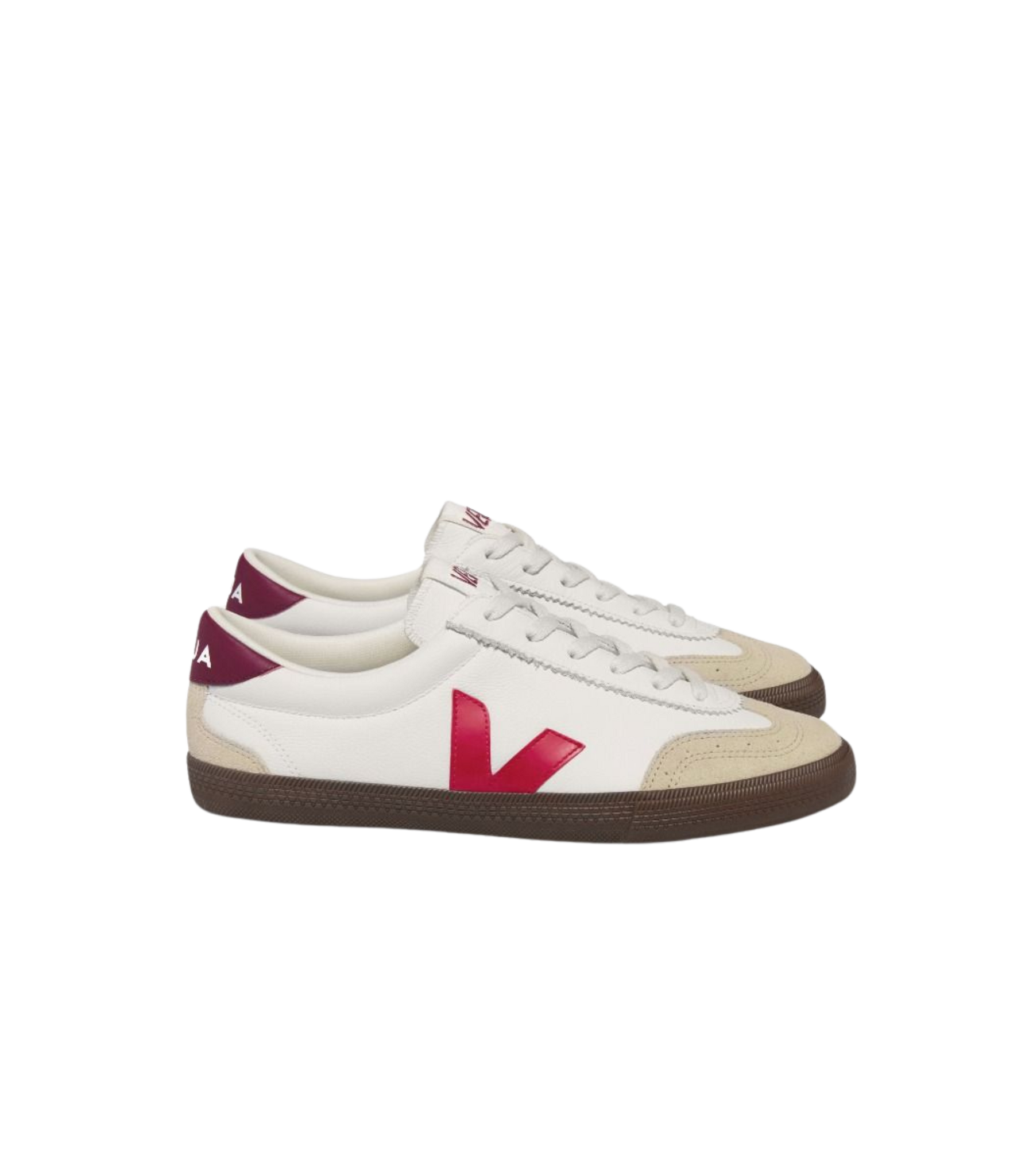 Veja Volley Leder Weiße Pekin Bark Schuhe