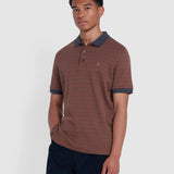 FARAH Knitted Polo Shirt Rutland Charcoal