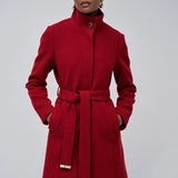 Salsa Jeans Grace Cloth Coat with Red Belt 