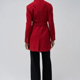 Salsa Jeans Grace Cloth Coat with Red Belt 