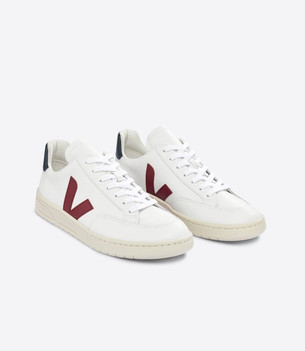 Zapatillas VEJA V-12 Leather White Marsala Nautico