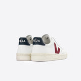 VEJA V-12 Leather White Marsala Nautical Sneakers