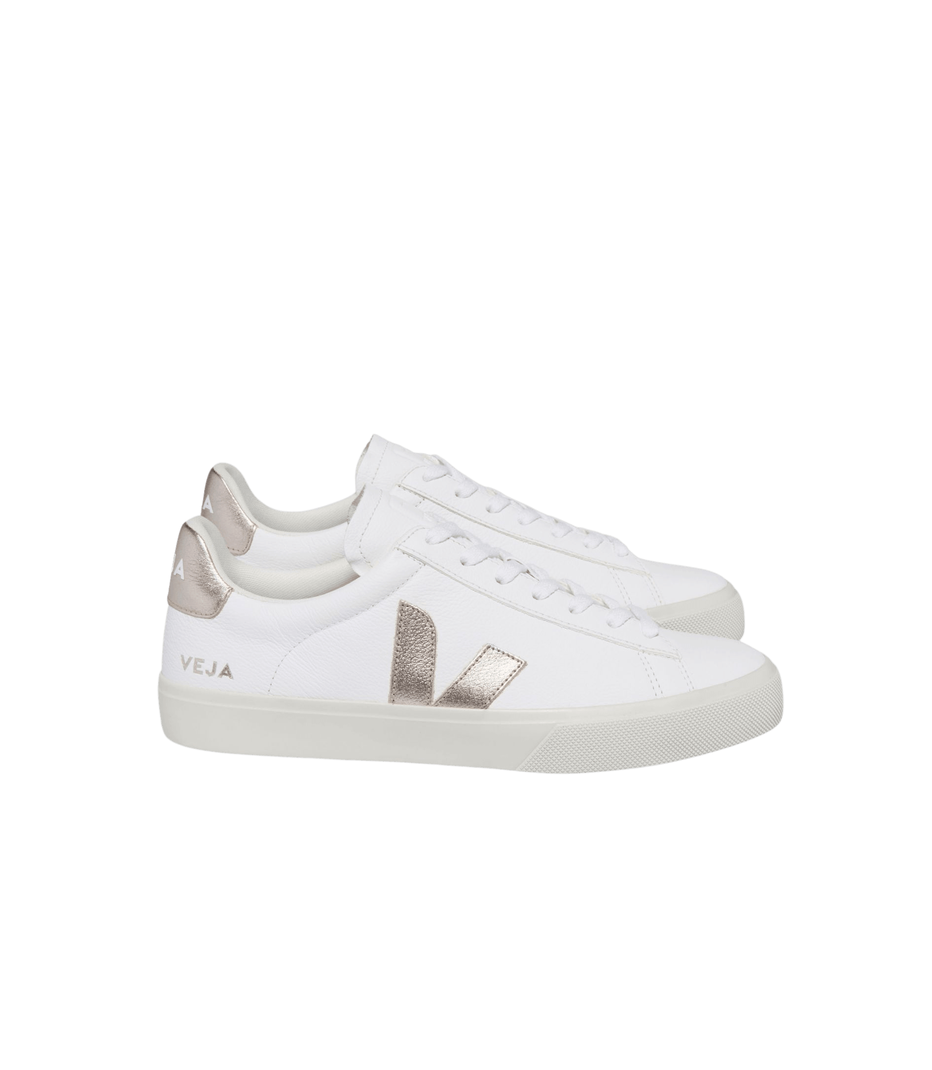 Zapatillas Veja Campo Chromefree Leather Extra White Platine - ECRU