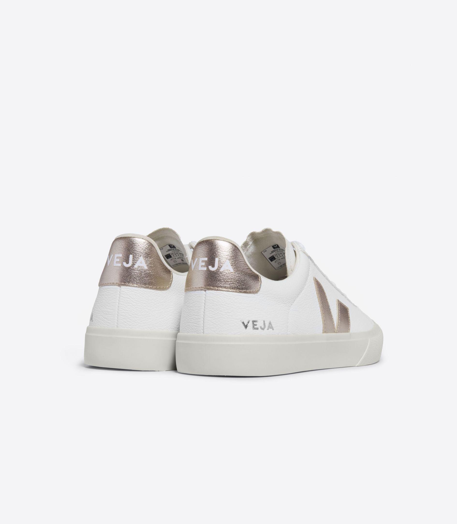 Zapatillas Veja Campo Chromefree Leather Extra White Platine - ECRU