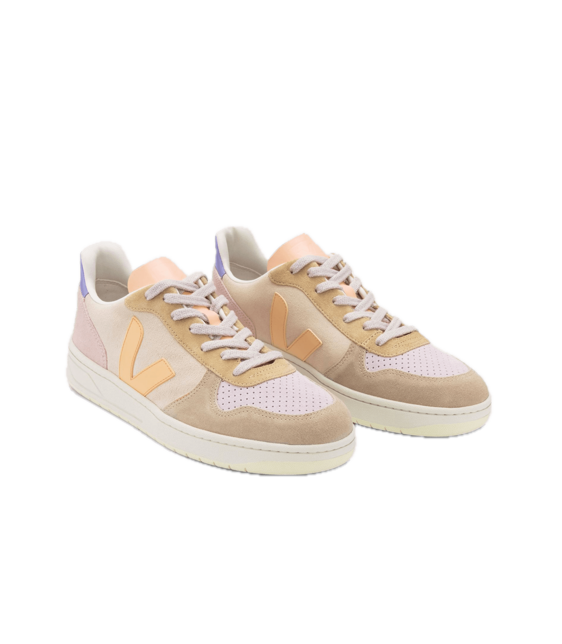 Zapatillas Veja V-10 Suede Multico Peach - ECRU