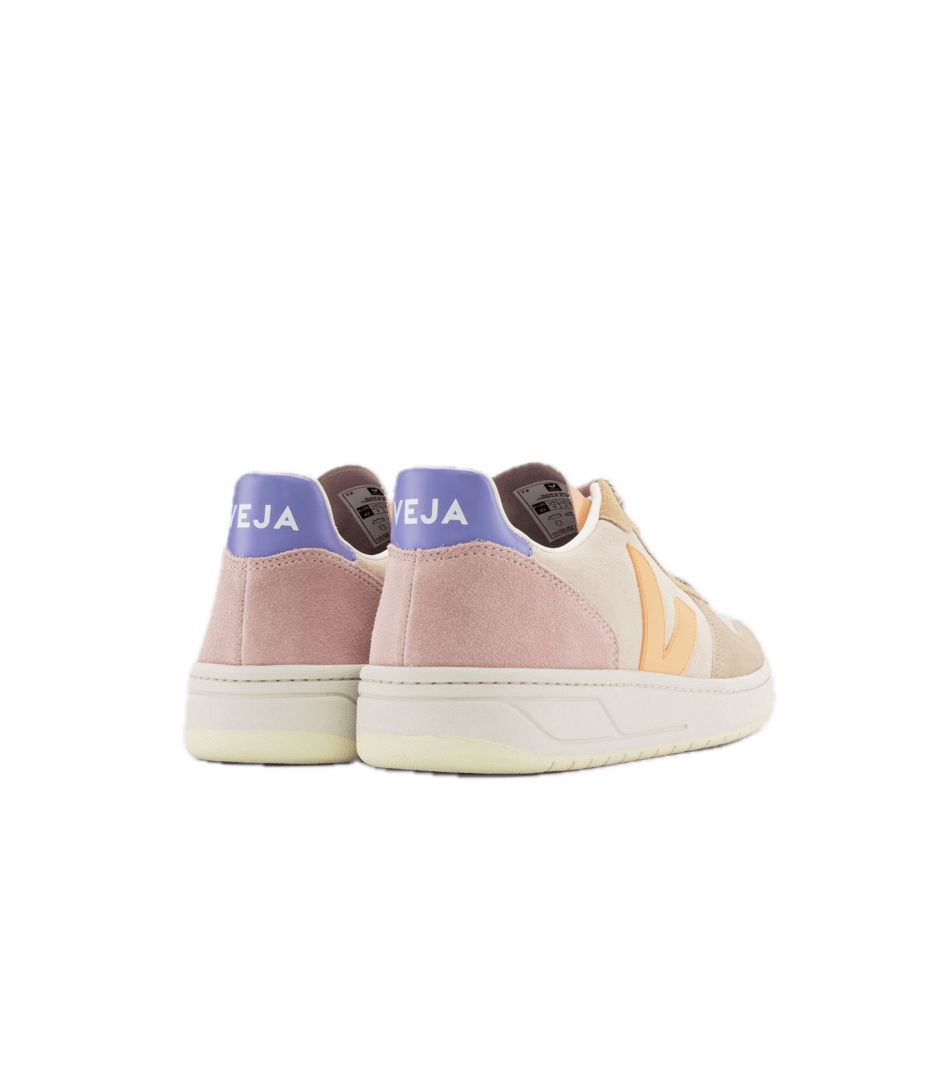 Zapatillas Veja V-10 Suede Multico Peach - ECRU