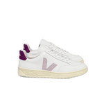 Zapatillas Veja V-12 Leather White Parme Magenta - ECRU