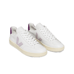 Zapatillas Veja V-12 Leather White Parme Magenta - ECRU