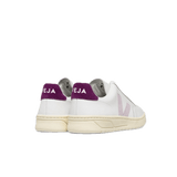 Zapatillas Veja V-12 Leather White Parme Magenta - ECRU