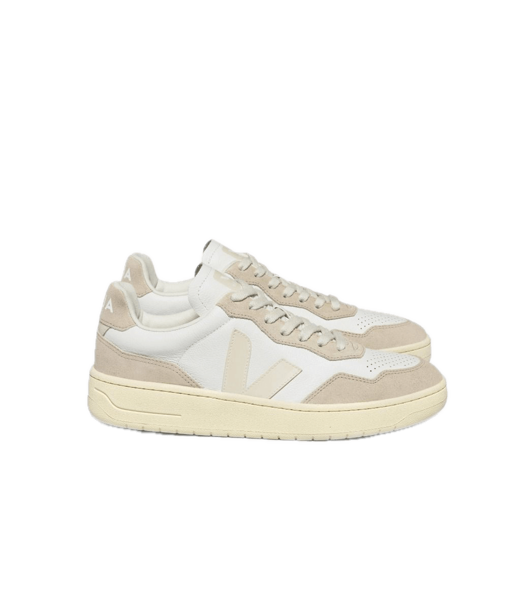 Zapatillas Veja V-90 Leather White Pierre - ECRU