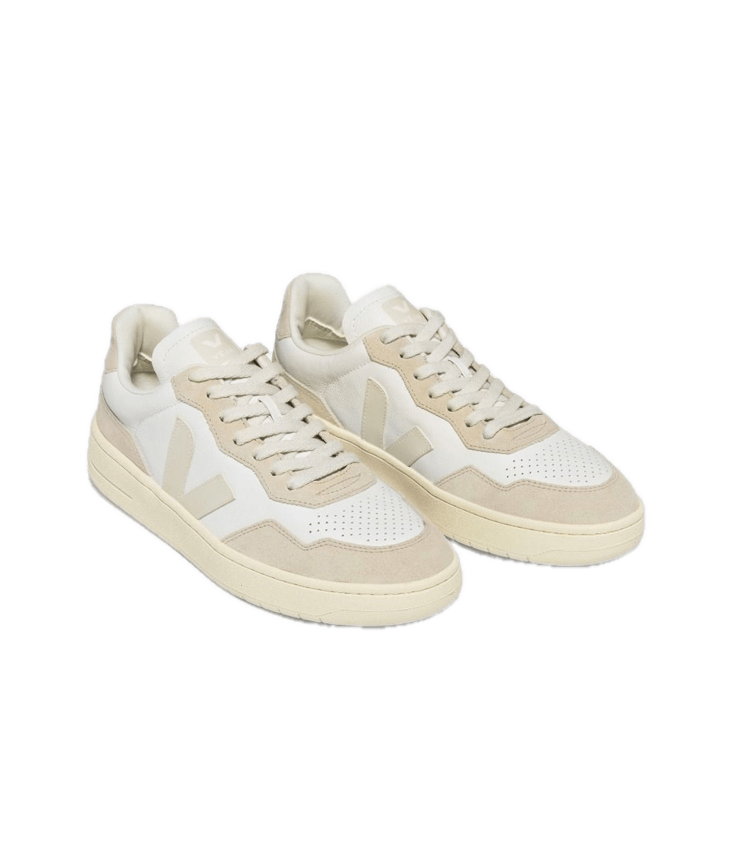 Zapatillas Veja V-90 Leather White Pierre - ECRU