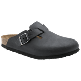 Zuecos Birkenstock Boston Cuero Engrasado Negro - ECRU