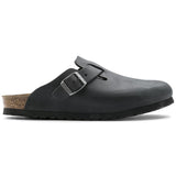 Zuecos Birkenstock Boston Cuero Engrasado Negro - ECRU