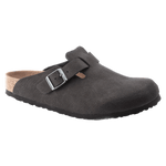 Zuecos Birkenstock Boston Versión Vegana Microfibra Desert Dust Black - ECRU