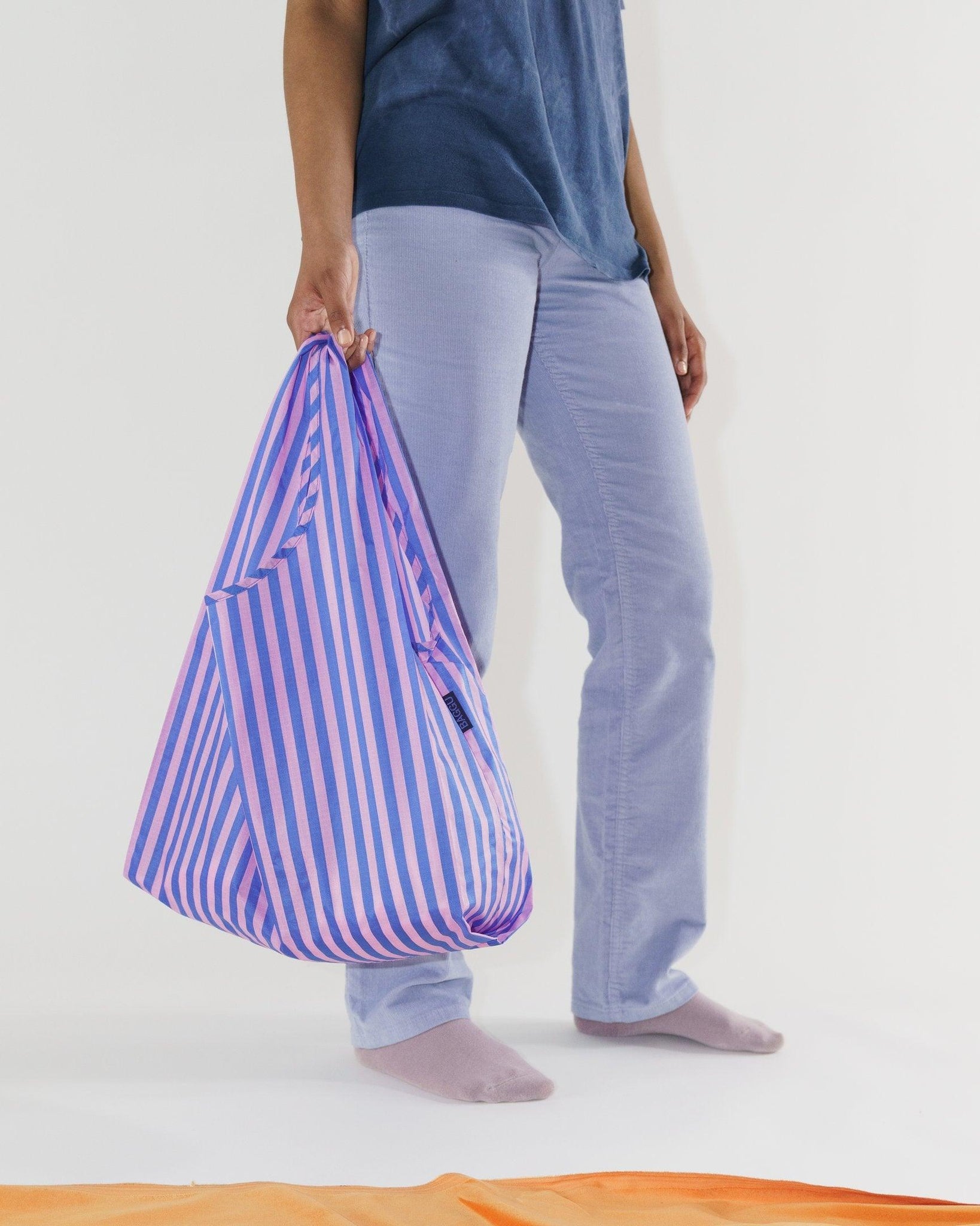 Baggu estándar Stripe Pink and Blue - ECRU