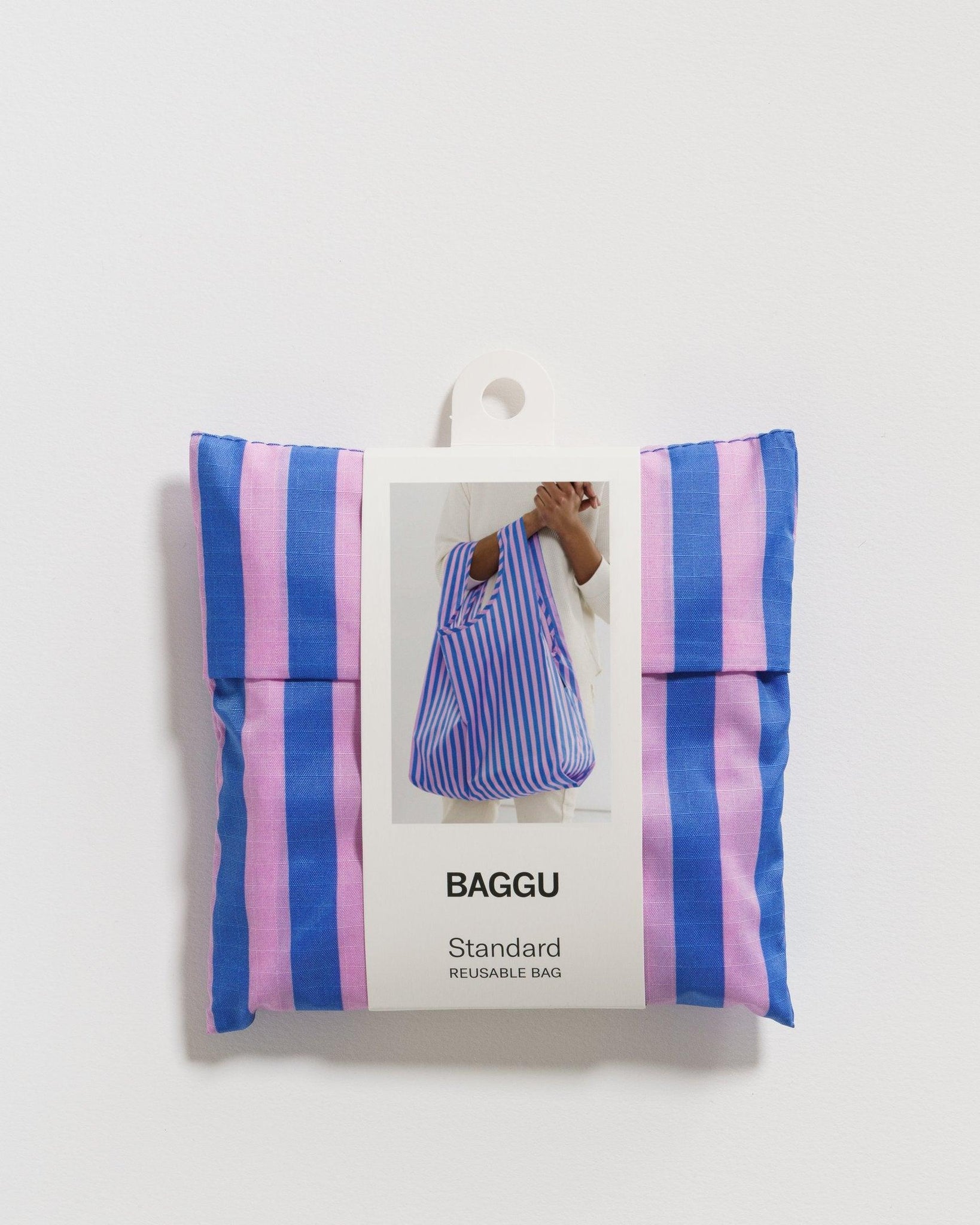 Baggu estándar Stripe Pink and Blue - ECRU