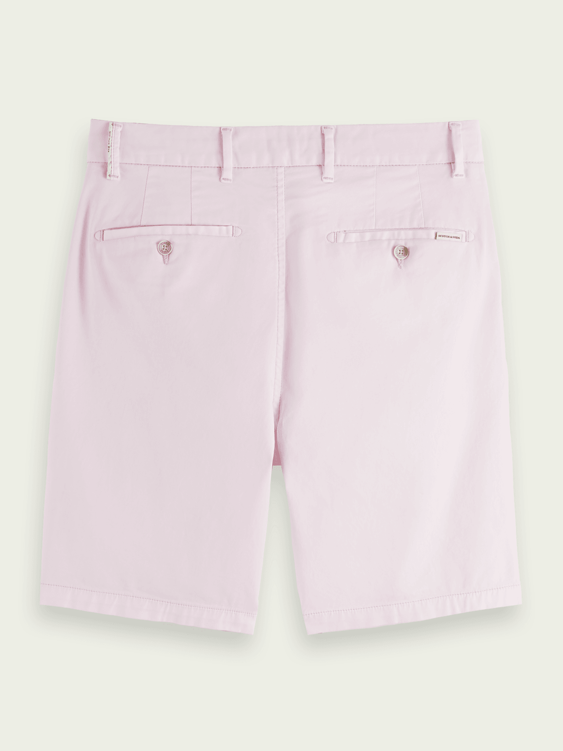 Bermudas Stuart de algodón Pima tiñéndolos en prenda Pink Icon - ECRU