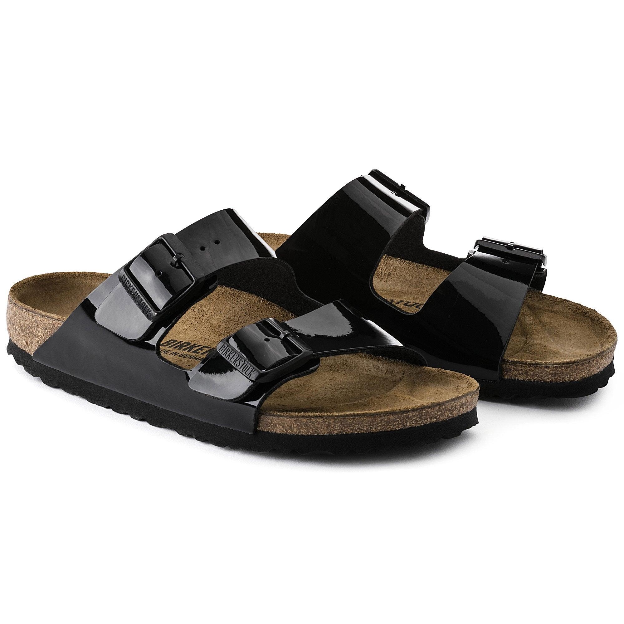 Birkenstock Arizona Birko-Floor Black Patent - ECRU