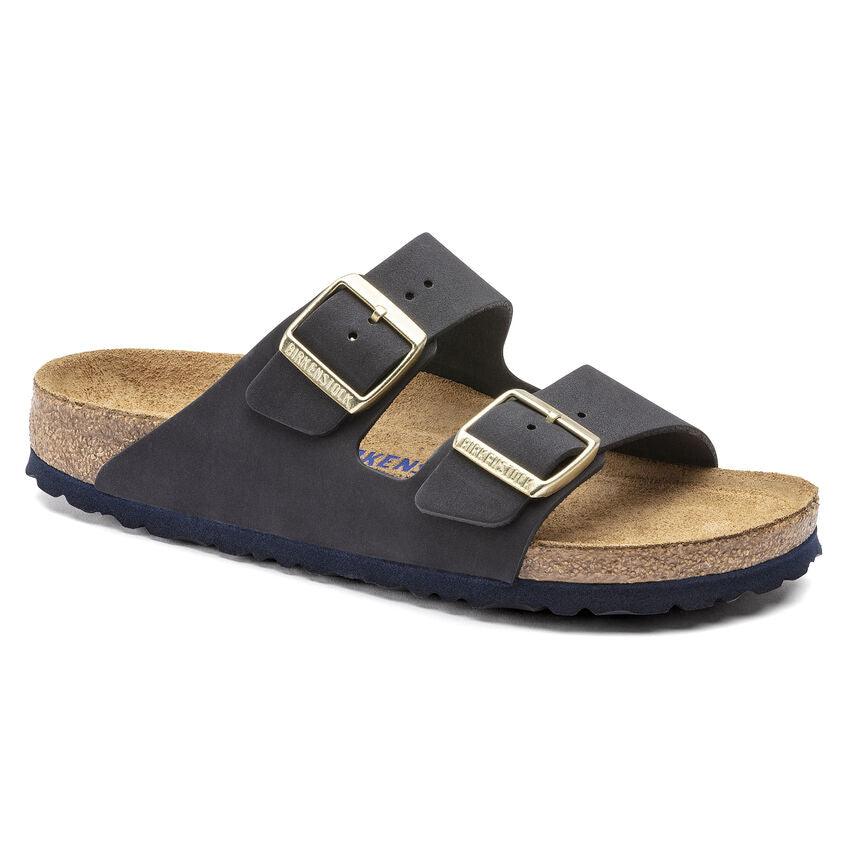 Birkenstock Arizona Plantillablanda Piel nubuc Midnight - ECRU